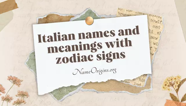 Italian names and meanings with zodiac signs